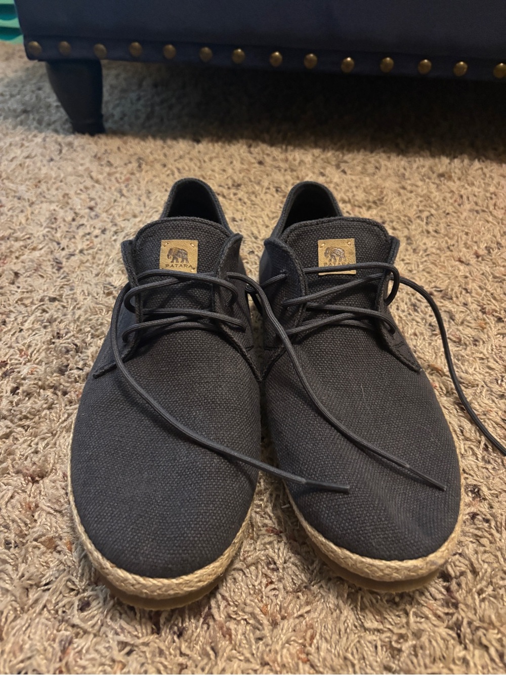 Patra Navy Canvas Espadrille Slip-On Loafers for Men